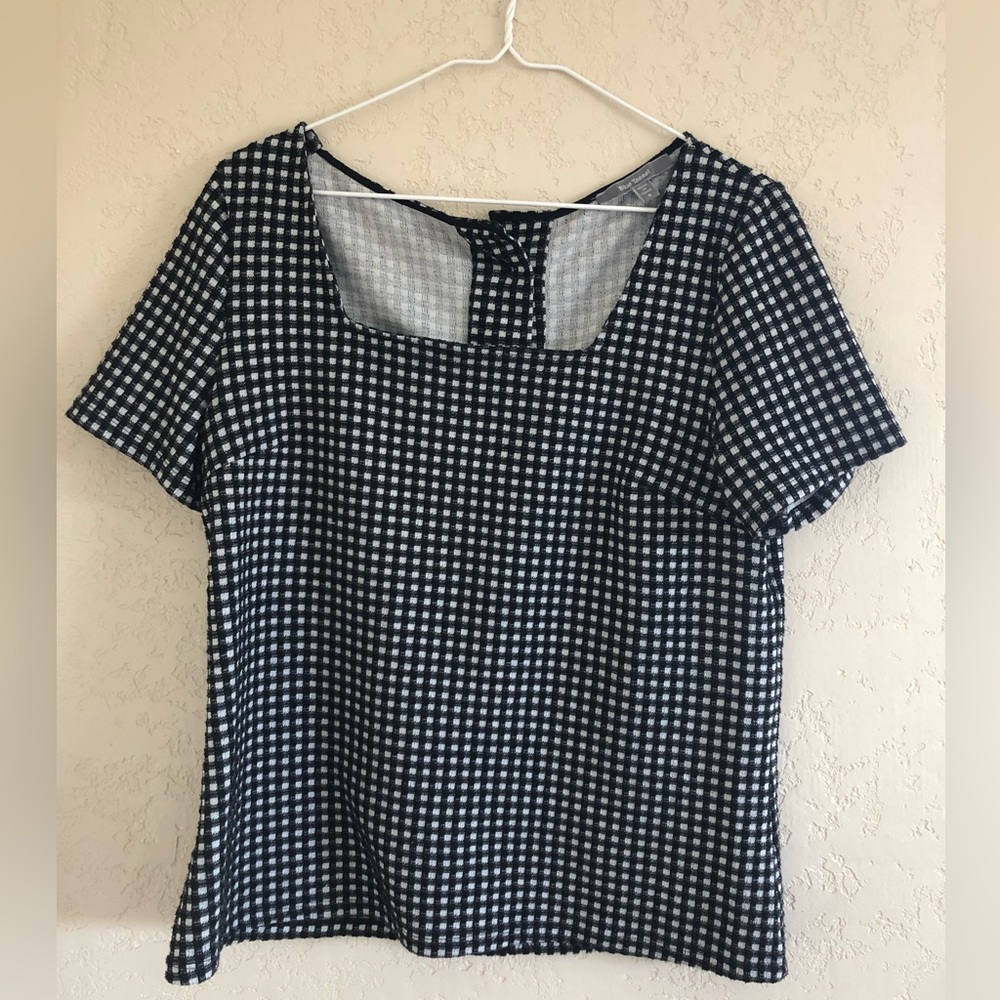 Square neck checkered top
